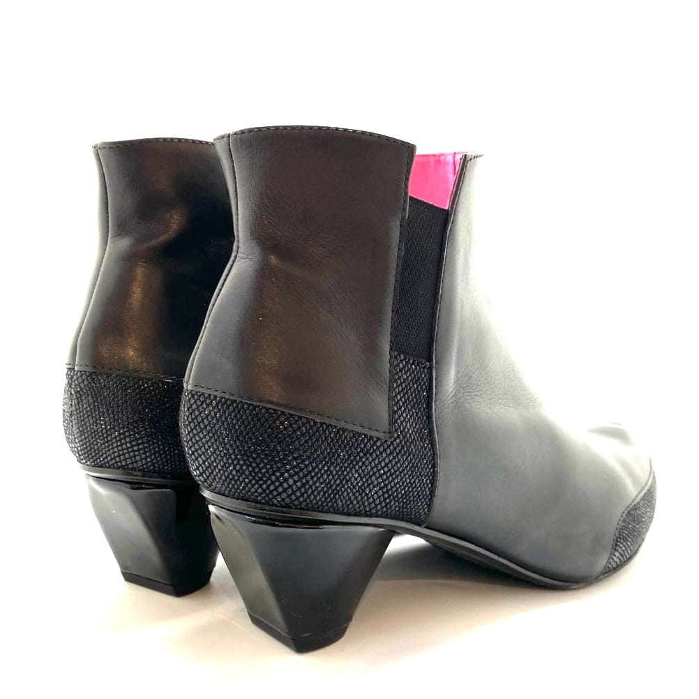 BACK VIEW OF BLACK ANKLE BOOT
