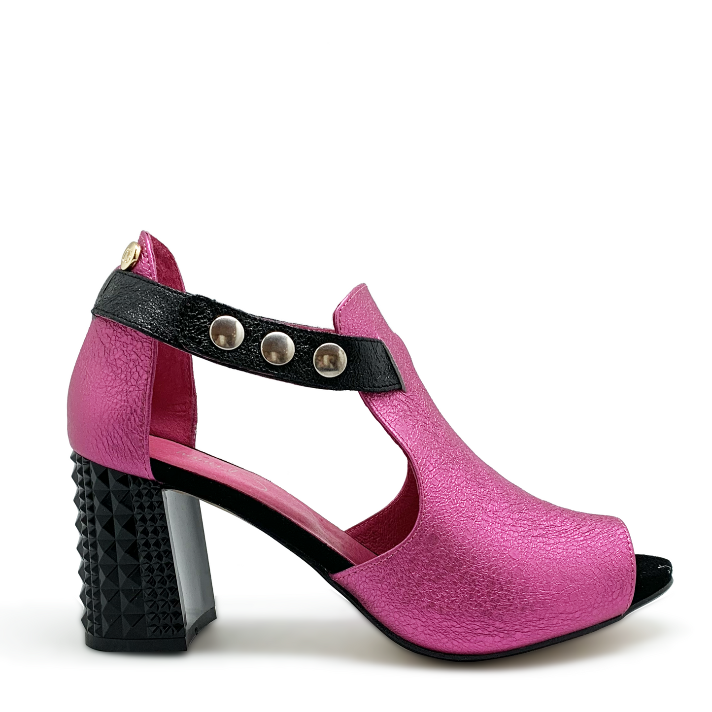 Rayon - Fuchsia Black open toe