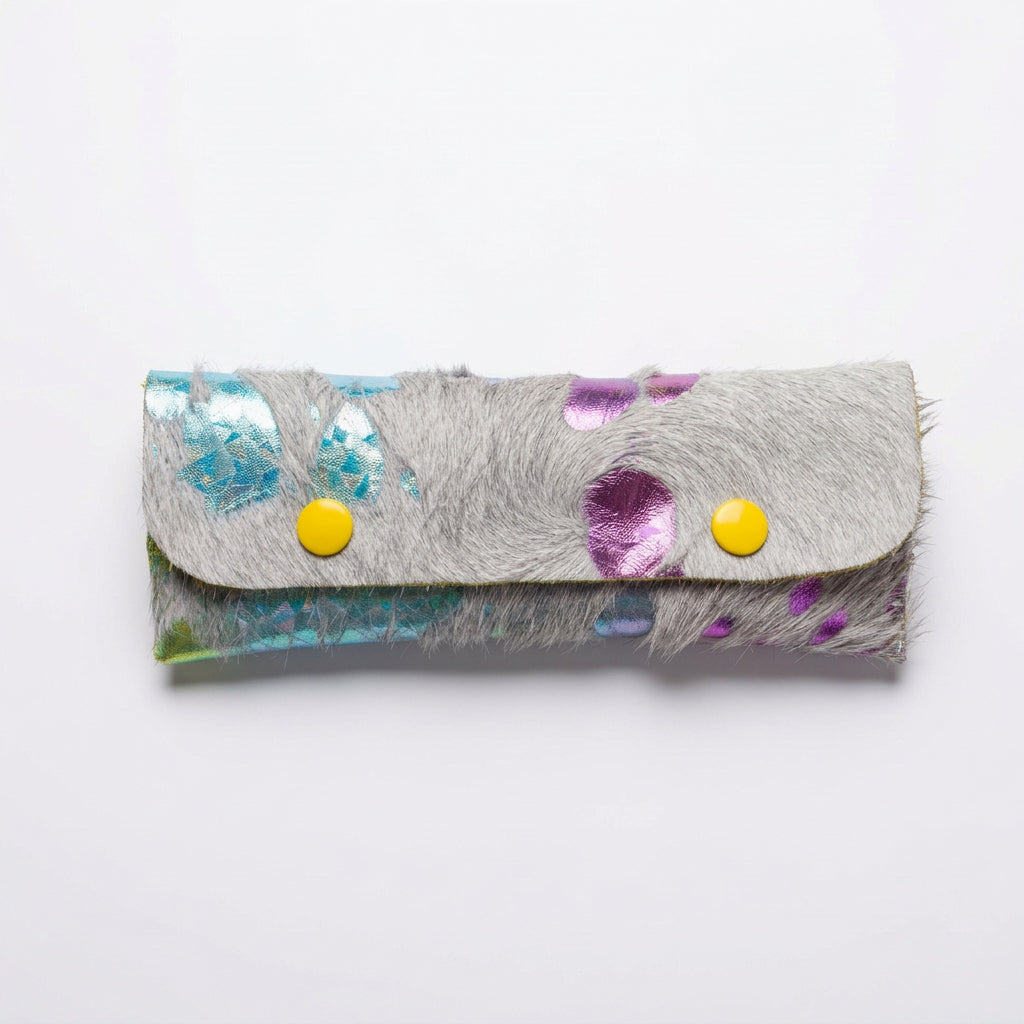 Case- White rainbow eye glass case