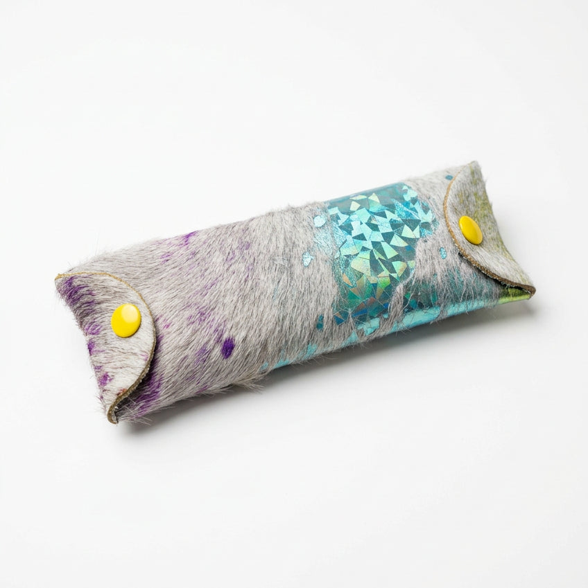 Case- White rainbow eye glass case