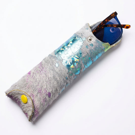 Case- White rainbow eye glass case
