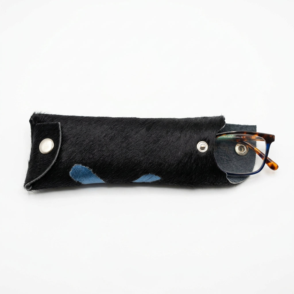 Case- Black and silver navy eye glass case