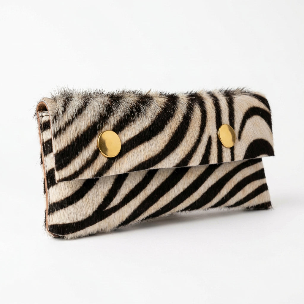 Case- Zebra cowhide eye glass case