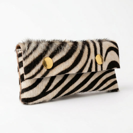 Case- Zebra cowhide eye glass case