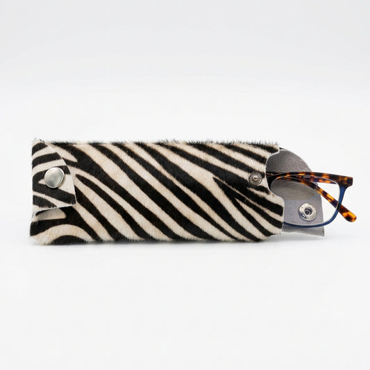 Case- Zebra cowhide eye glass case