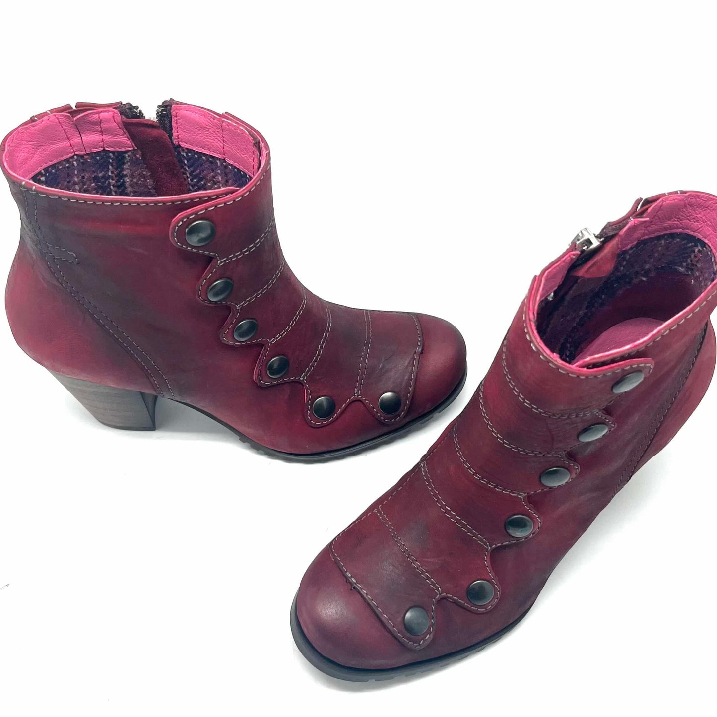 Jour - Cranberry/Grey- Ankle Boot