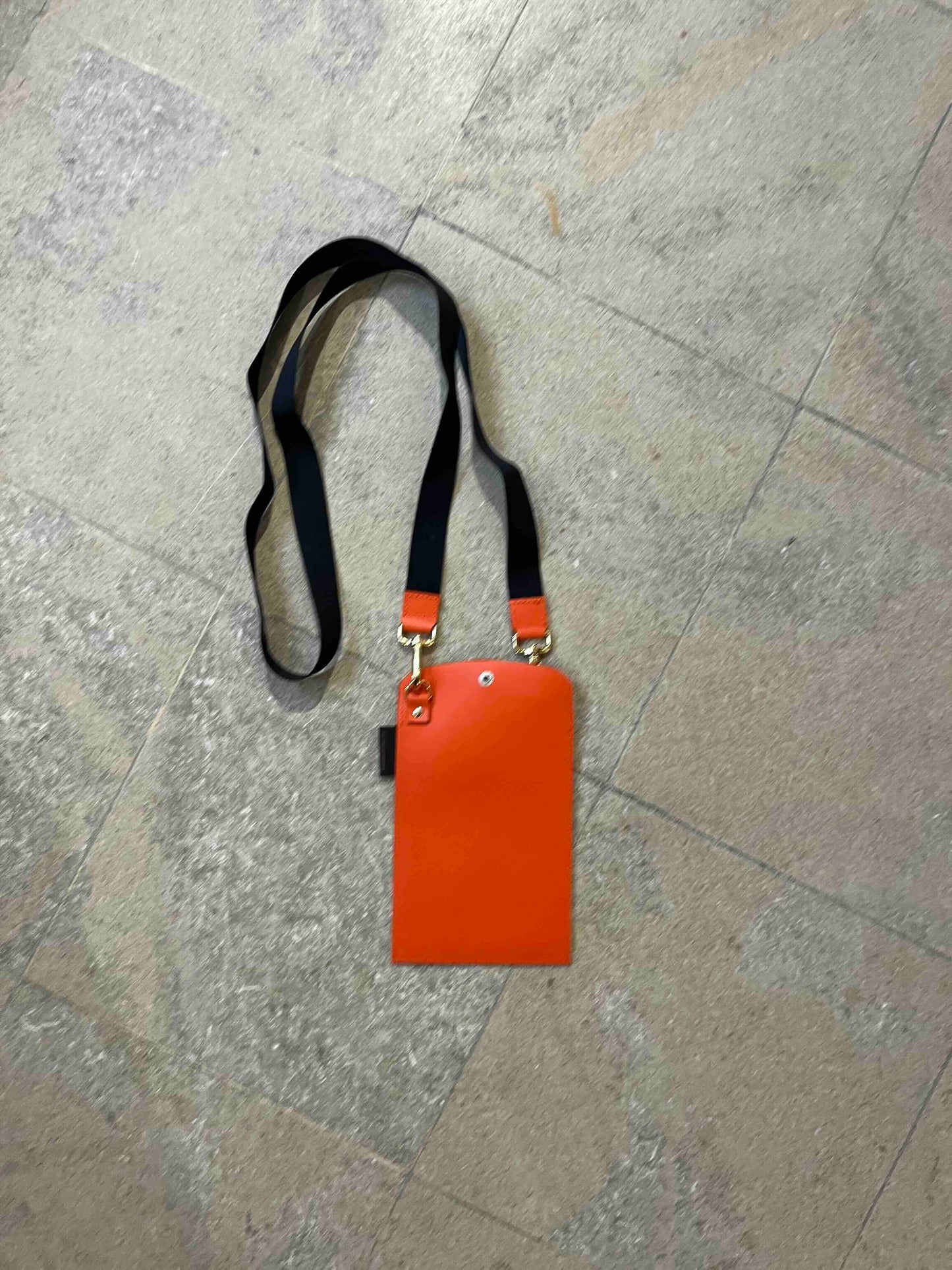 Le Paquete-Fuchsia cow hide-orange phone holder bag - Chanii B