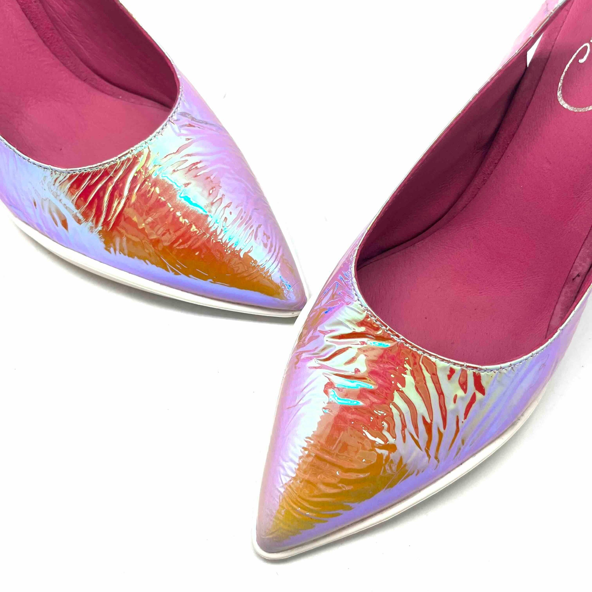 Pimento- pink nude foil sling back - Chanii B