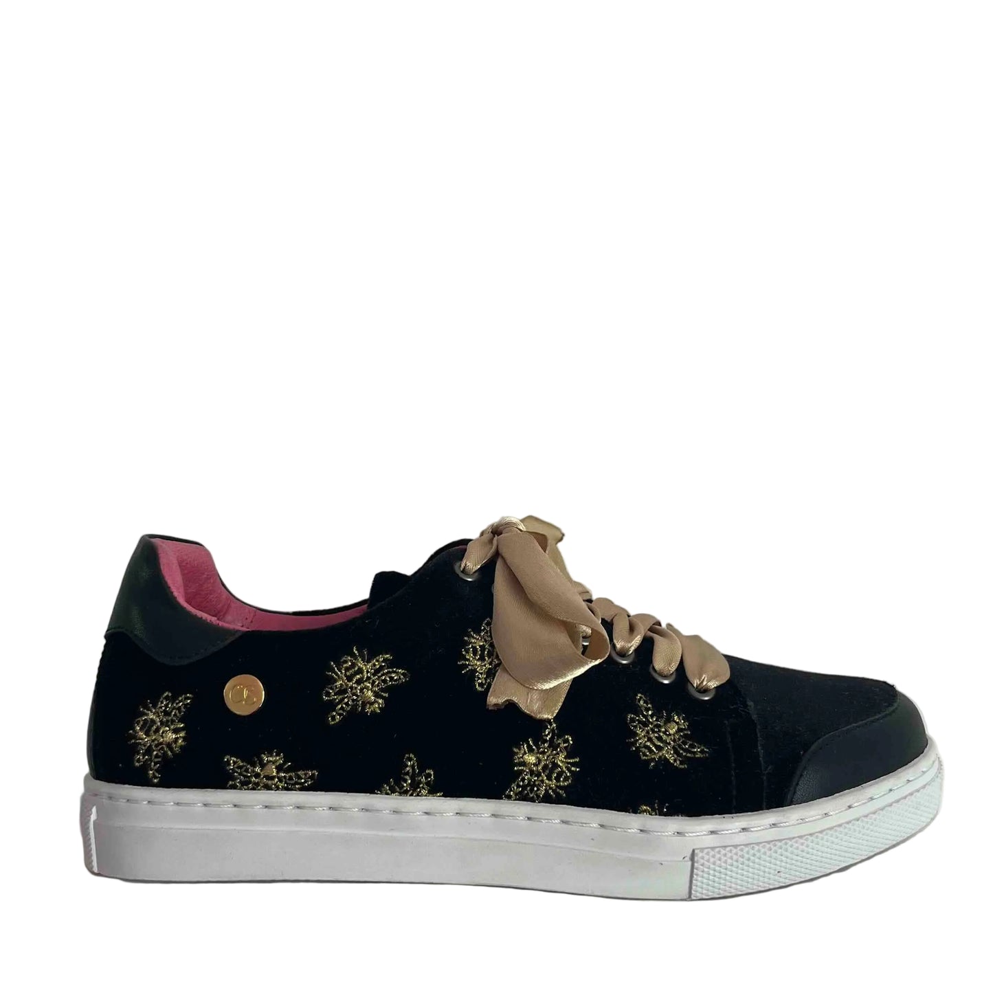Platinum - Black velvet Crown Bee sneaker