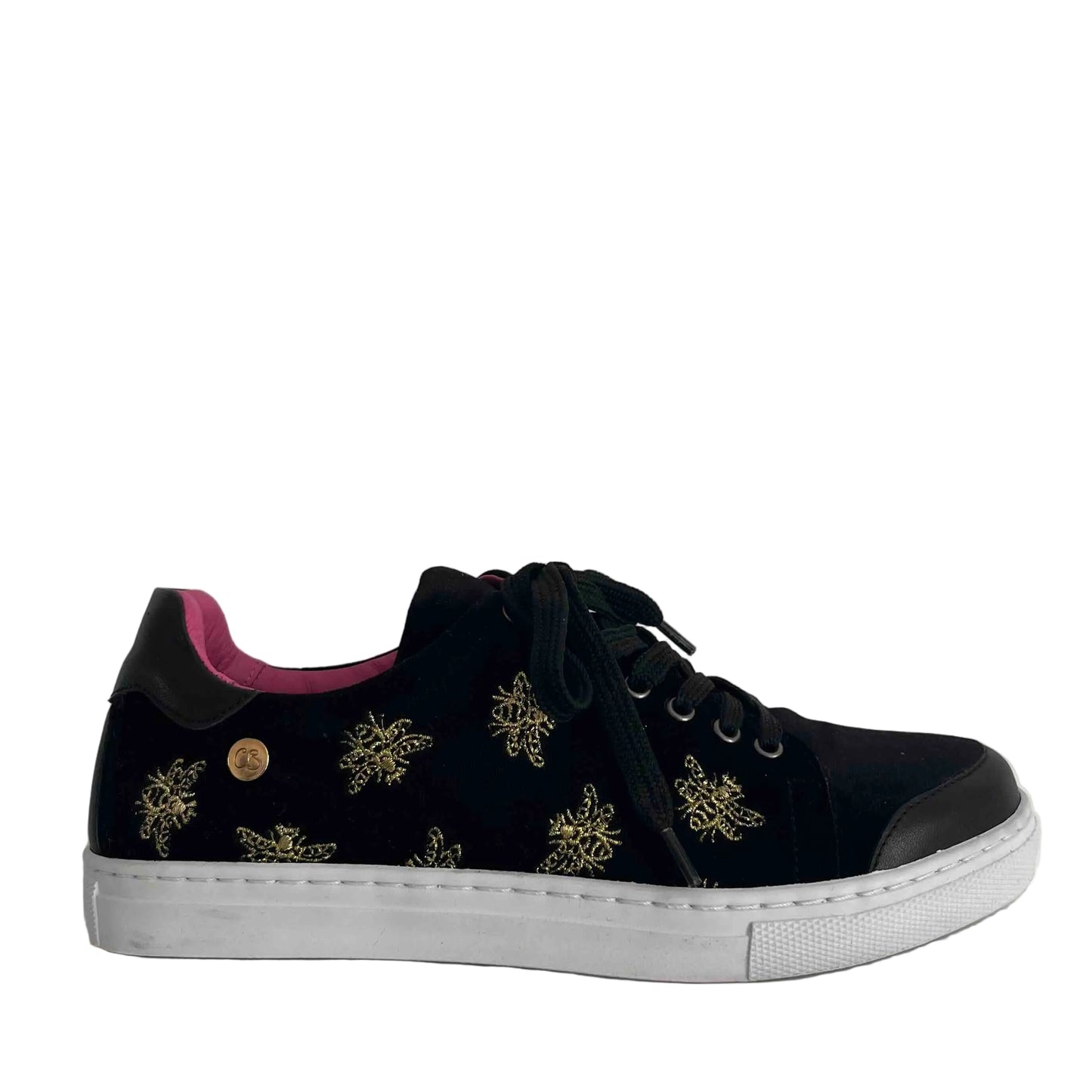 Platinum - Black velvet Crown Bee sneaker