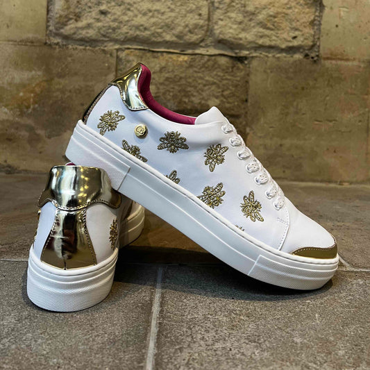 Platinum - White Gold Crown Bee sneaker