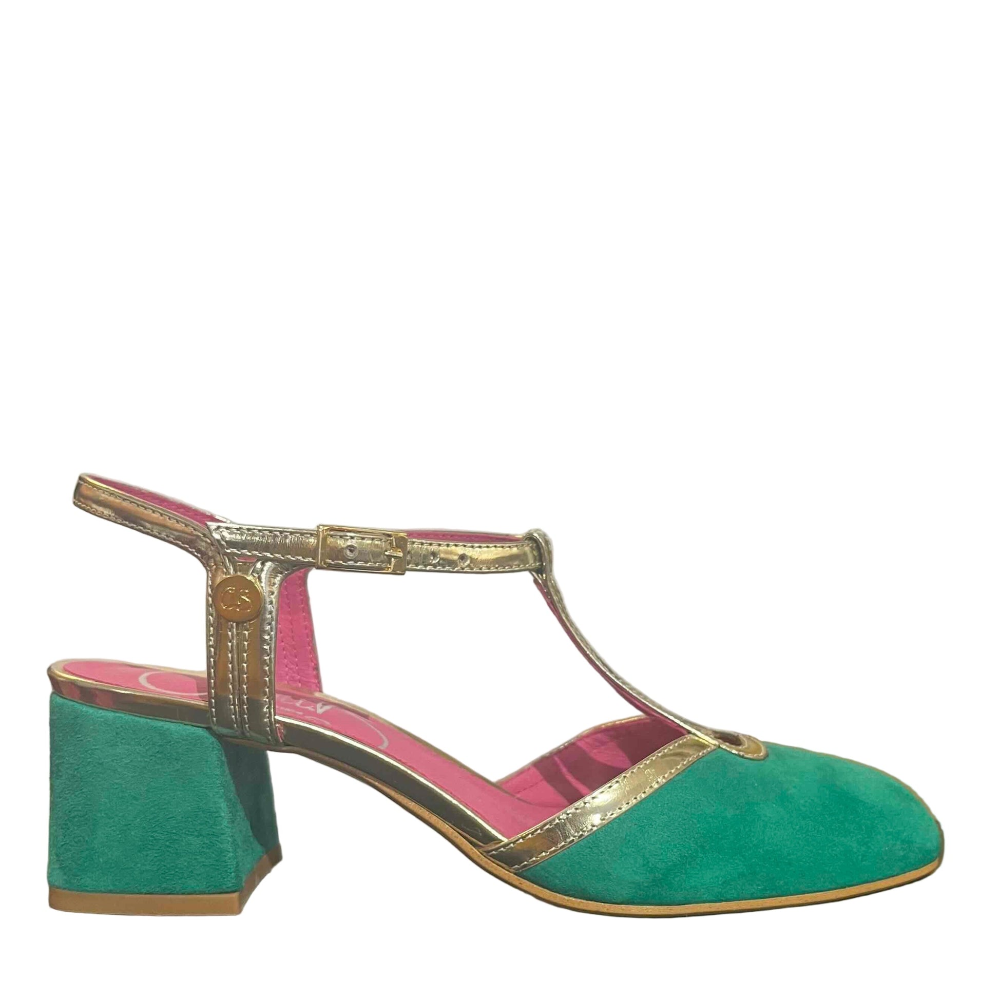 Simone- Green gold t strap - Chanii B