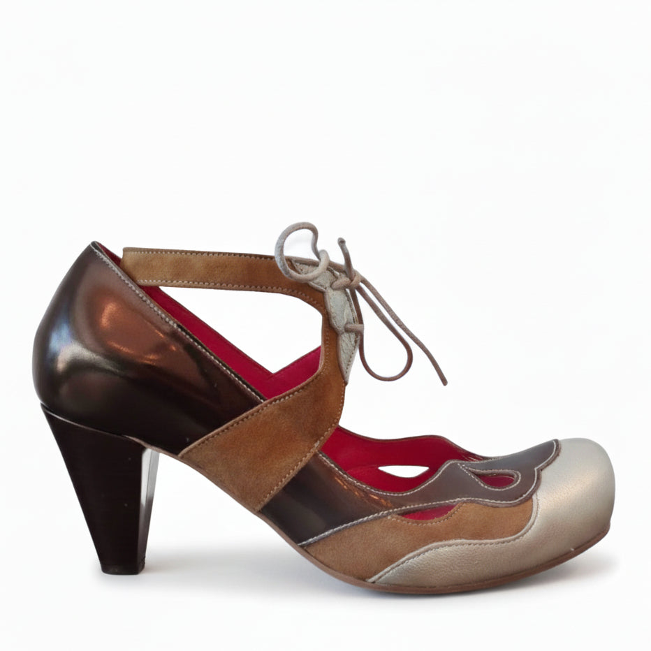 Toujours Metallic- heel shoe- Last pairs 35, 36 and 41!