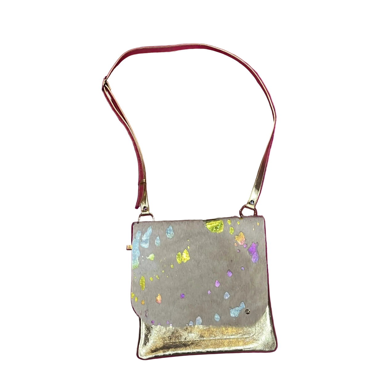 Vinette - sac messager mi-format arc-en-ciel blanc - Précommande