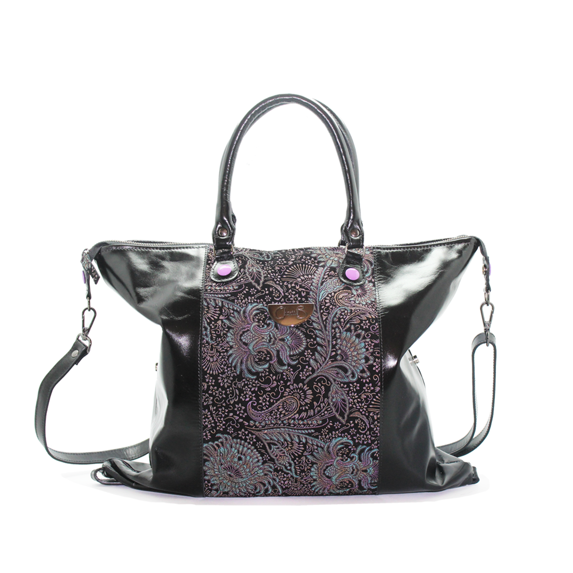 Vivienne black leather multi handbag