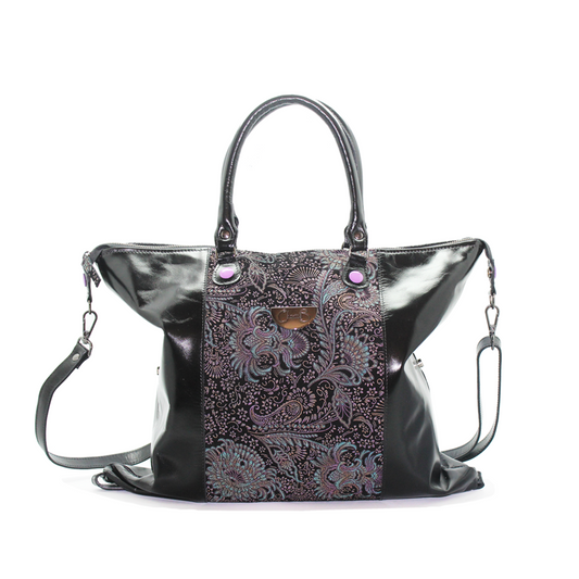 Vivienne-black leather multi handbag