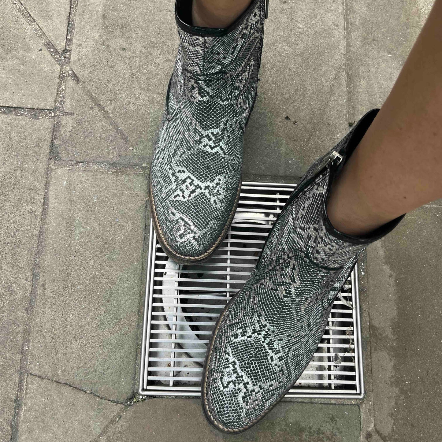 Zipp - Silver Digital print ankle boot - Chanii B