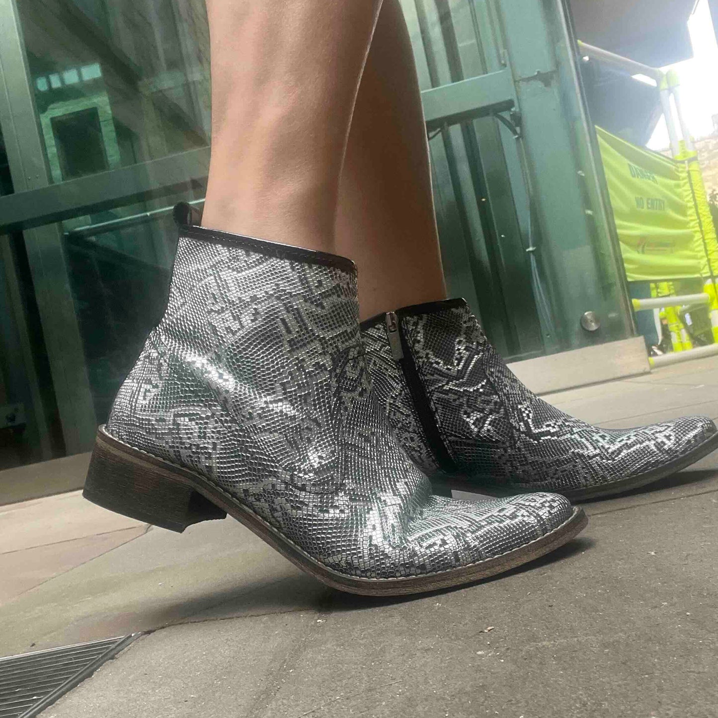 Zipp - Silver Digital print ankle boot - Chanii B