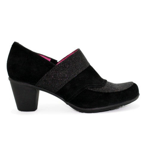 Ville - Black Glitter / Suede work shoe- Last pairs 35, 37, 41 &42!