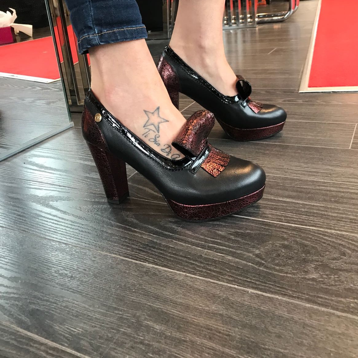 Jete - Black Passion Red platform shoe