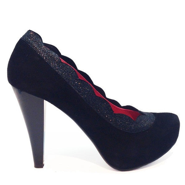 Beaucoup- Black Suede platform heel -last pair 37