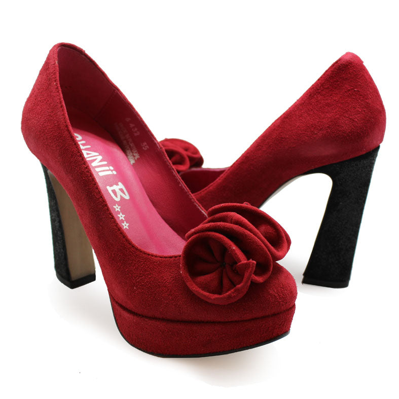 Angle-red suede platform shoe last pair 35!