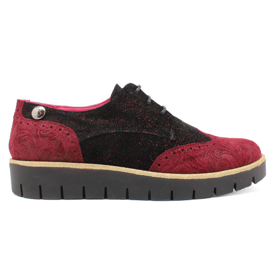 Bolt - Red Flower print lace up shoe
