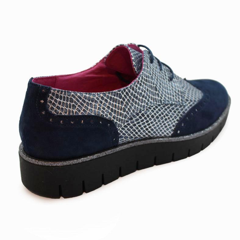 Bolt - Navy blue suede lace up shoe