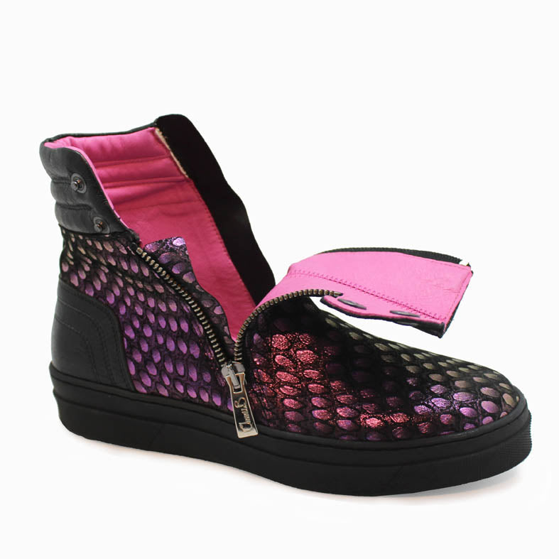 Chat -purple toxic croc ankle boot