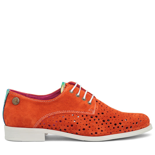 Cordon - Orange Suede lace up shoe