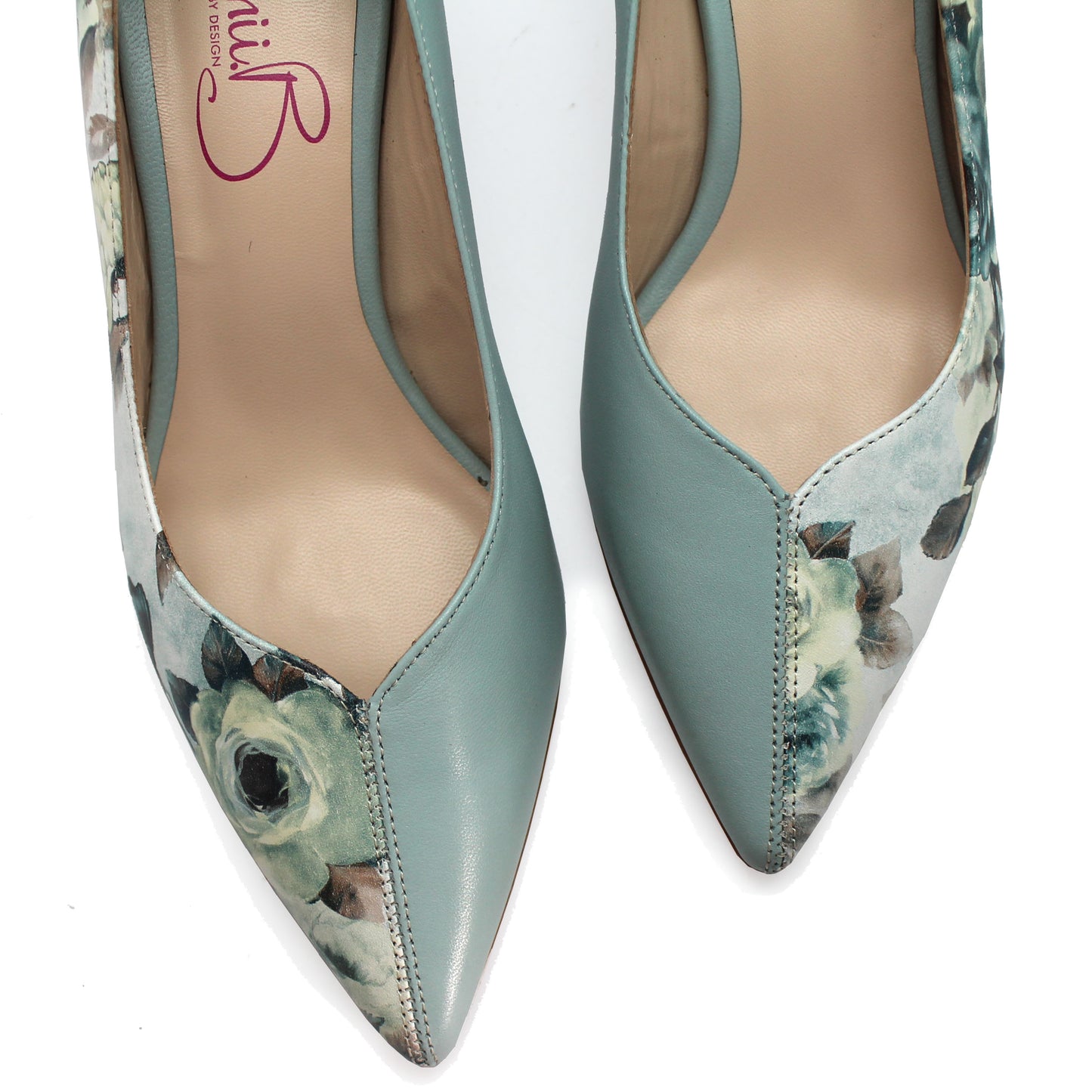 Cruella - Light Blue Flower kitten heel- last pairs 41 and 42