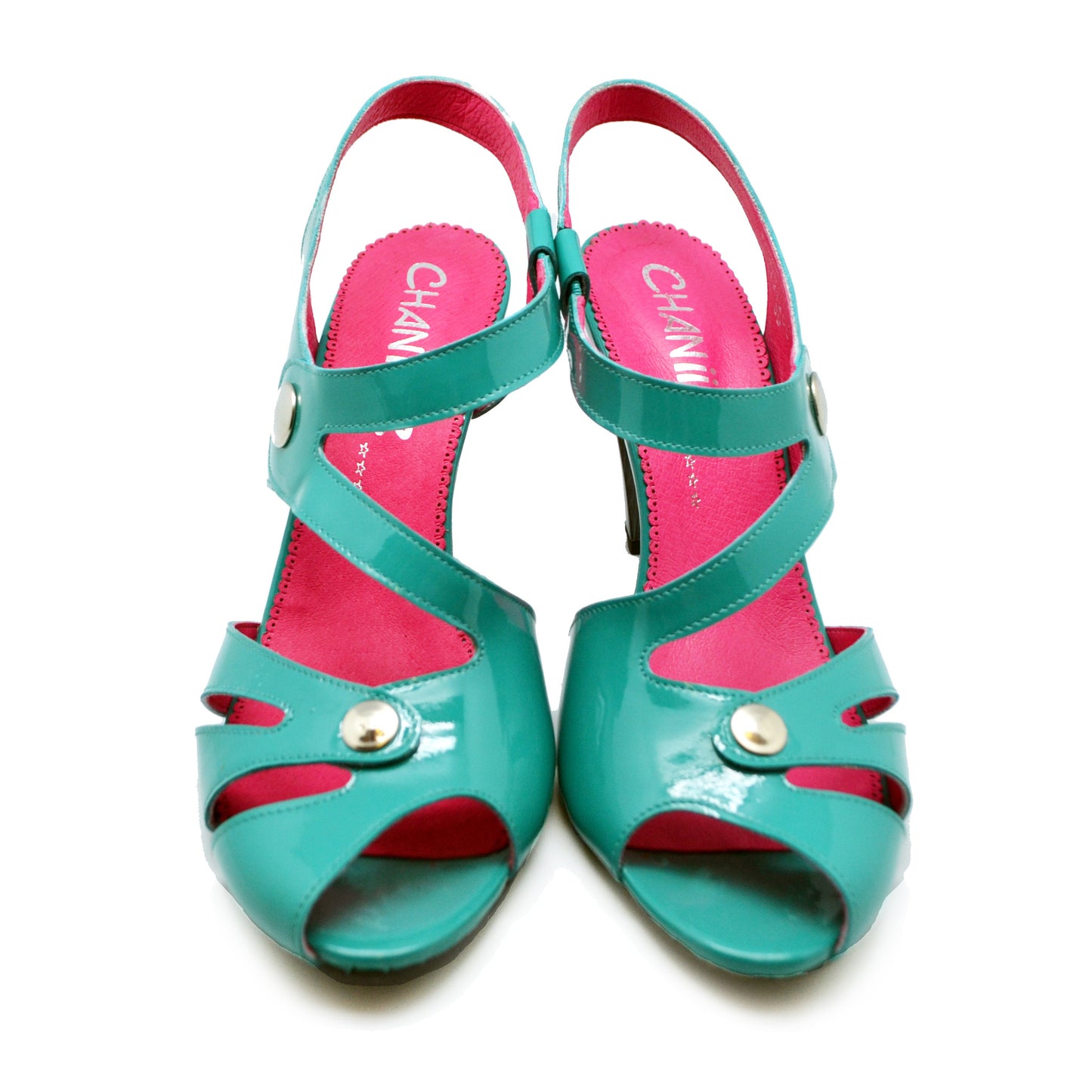 Chardonnay - Turquoise Patent open toe sandal- LAST PAIRS 38 AND 39!