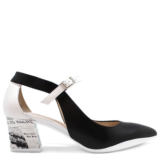 La La -Black/White Newsprint- Dress shoes