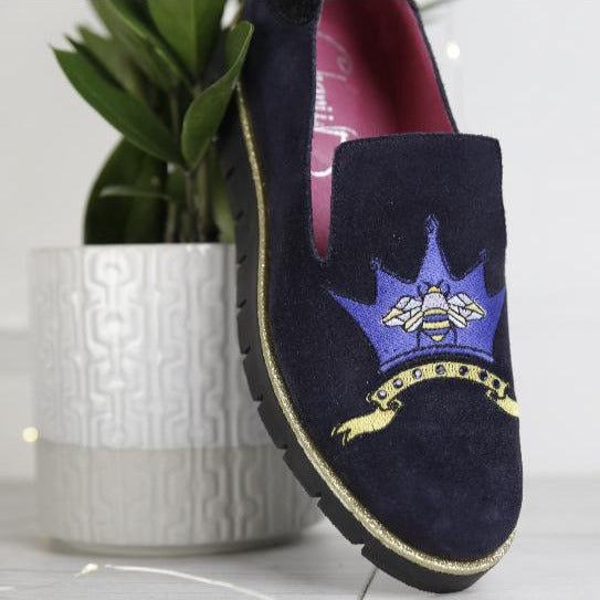 Boom - Navy slip on -Bee Crown shoe