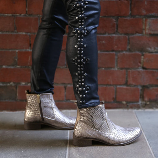 Zipp - Gold Snake print ankle boot - Chanii B