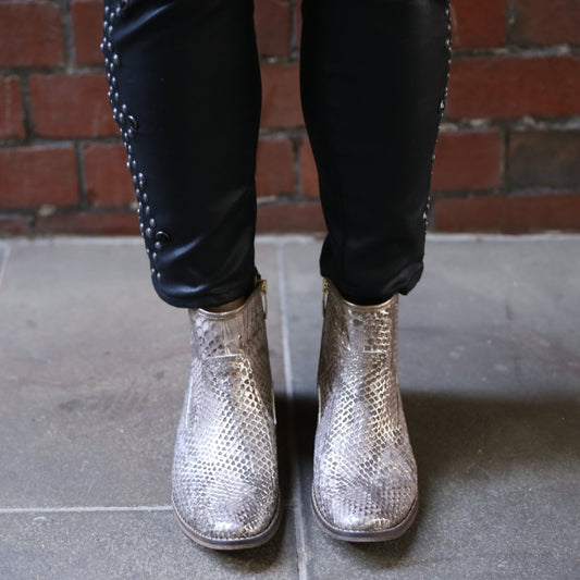 Zipp - Gold Snake print ankle boot - Chanii B