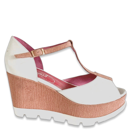 Sel - white pink- LAST PAIR 37! wedge sandal