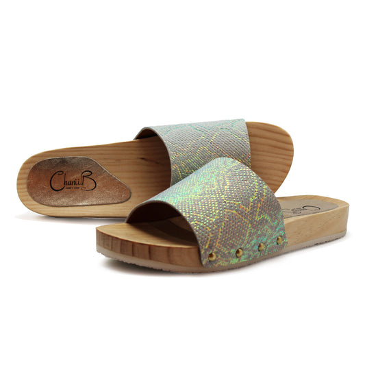 Wood - White Iridescent -wooden slide - Last pair 38!