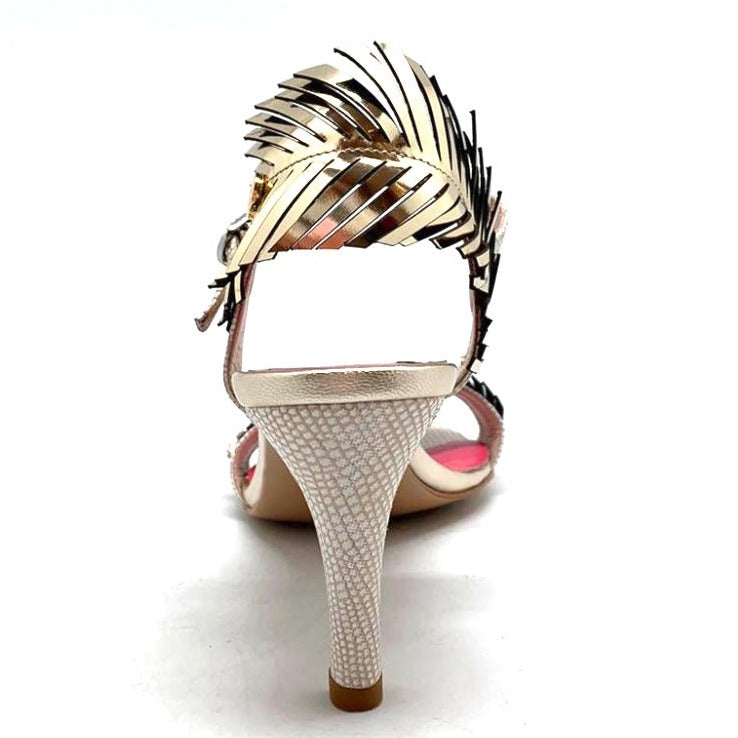 Fifi gold mirror heel ankle sandal