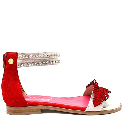 Izzy Red flat sandal