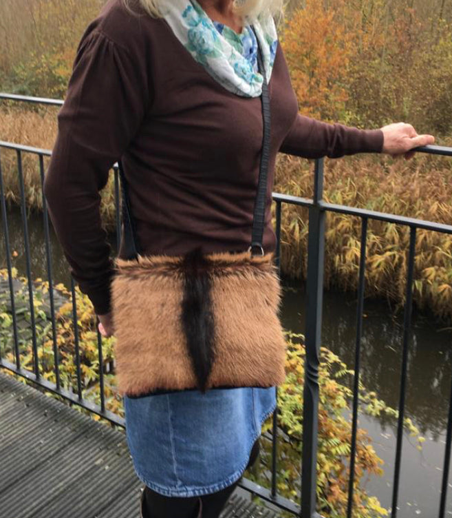 Feathers small BROWN- fur handbag- exclusive online