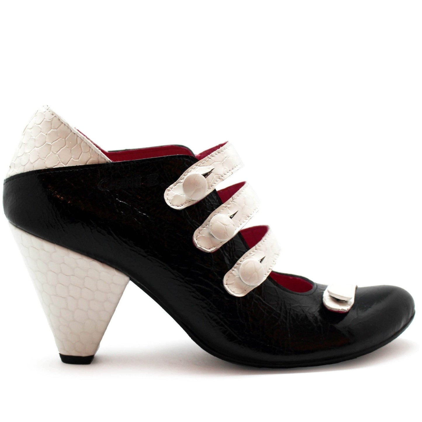 Voila - Black/White bar shoe