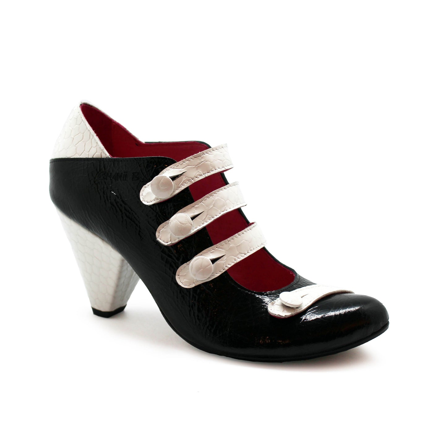 Voila - Black/White bar shoe