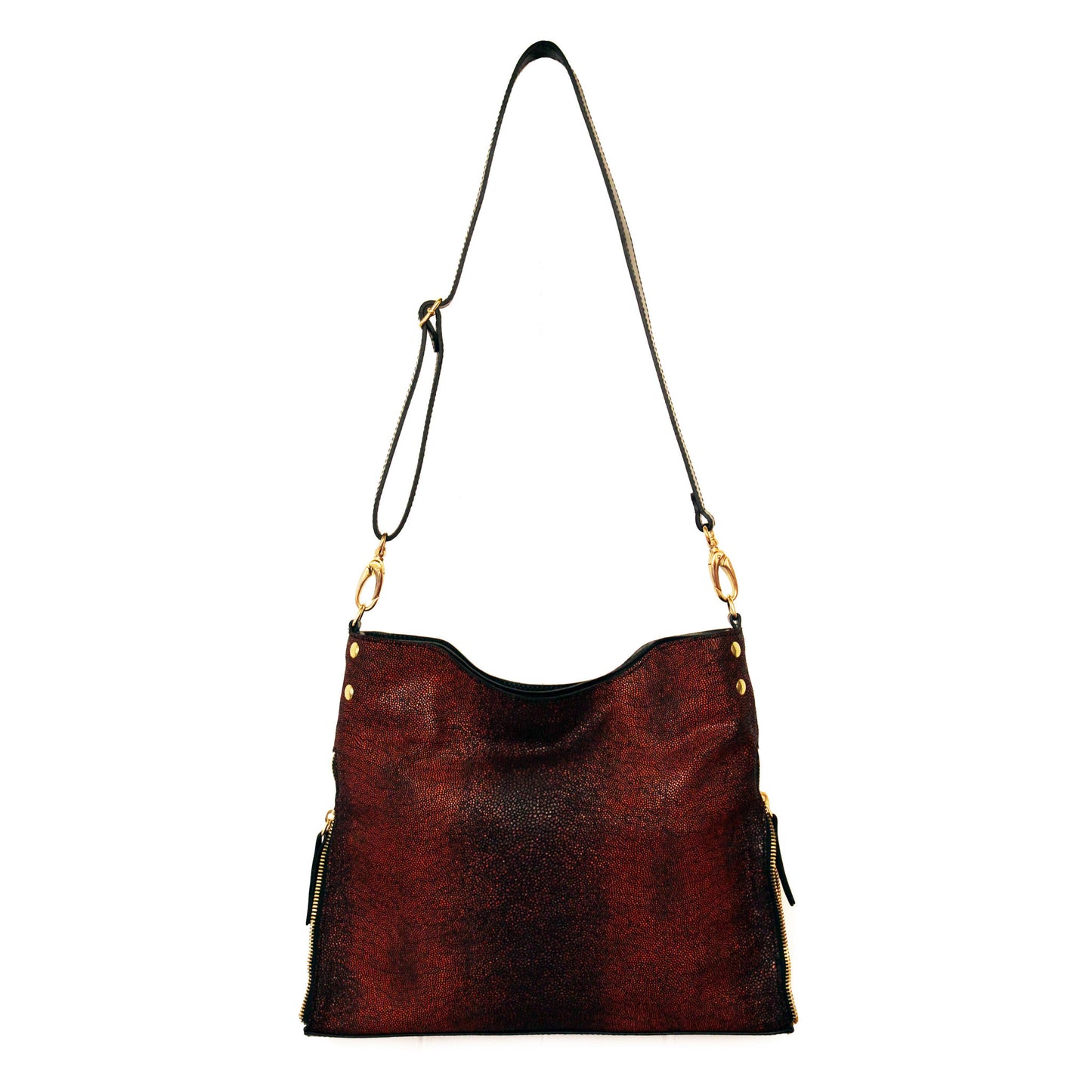 Riche - Red leather Stingray print Handbag