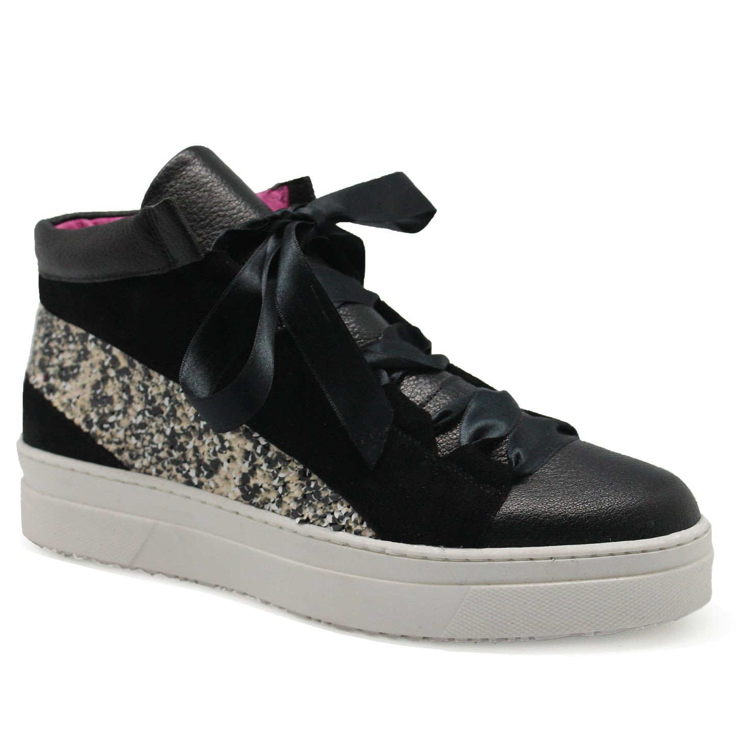 Patin - Black/White Sequin high top sneaker-LAST PAIRS 36& 39!