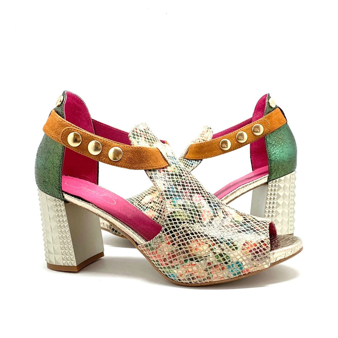 Rayon - Floral natural open toe sandal