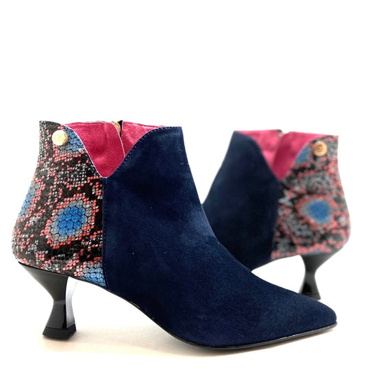 Zone - Navy Suede ankle boot