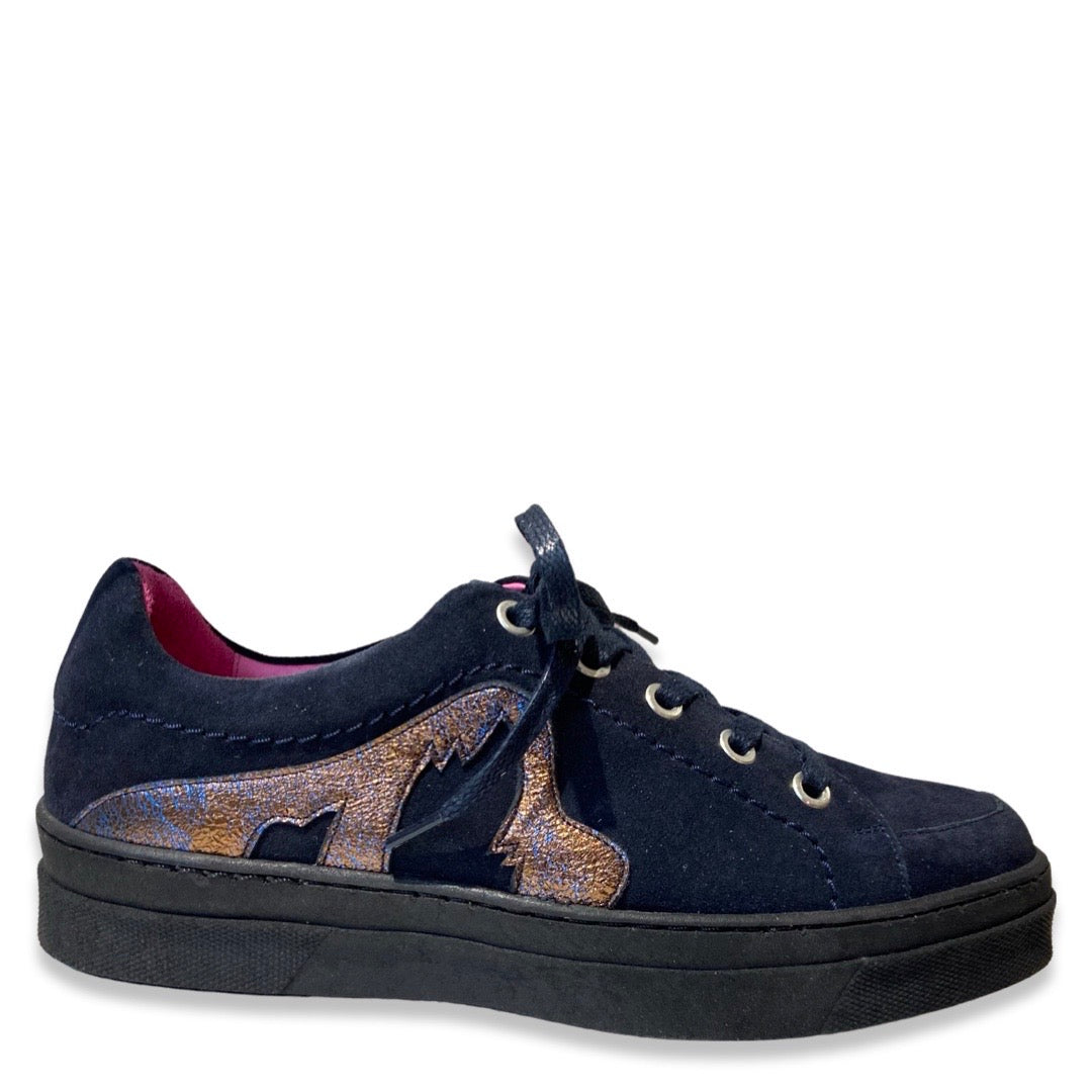 Nitap-Navy Suede/bronze Sneaker- Last pair 37!