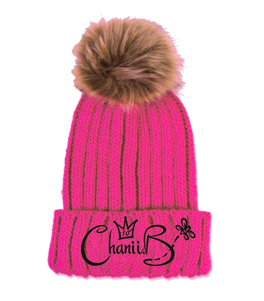 Crown Beenie- Fuchsia hat