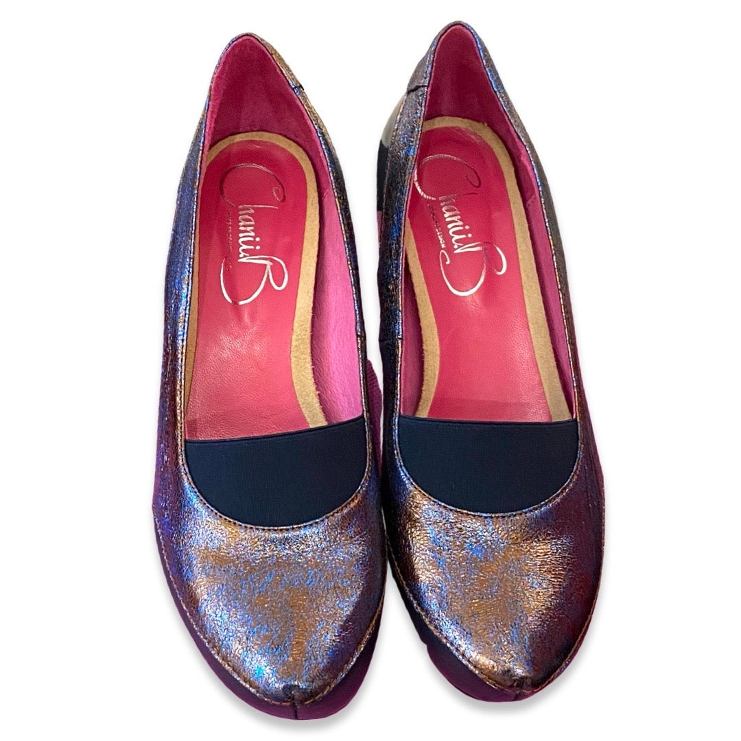 Seine - Bronze/Blue Low heel shoe- last pairs 36, 39 & 41